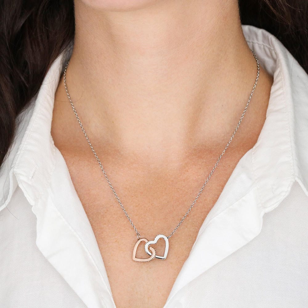To Our Beautiful Daughter - Happy 11th Birthday - Interlocking Hearts Necklace