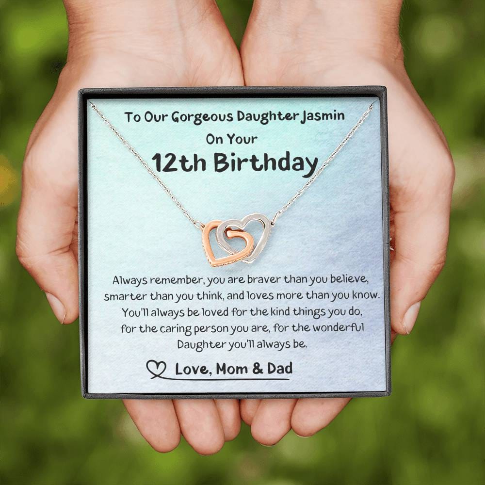 To Our Gorgeous Daughter On Your Birthday - Always Remember - Interlocking Hearts Necklace