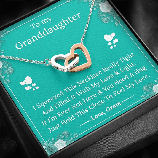 To My Granddaughter - Love Gram - Interlocking Hearts Necklace