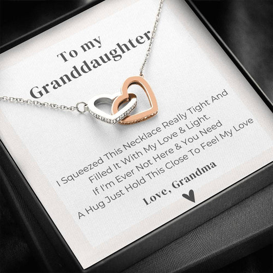 To My Granddaughter - I Squeezed This Necklace - Interlocking Hearts Necklace