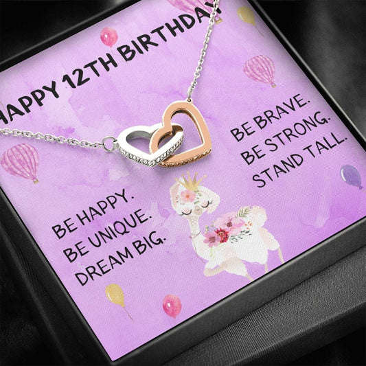 Happy 12th Birthday - Interlocking Heart
