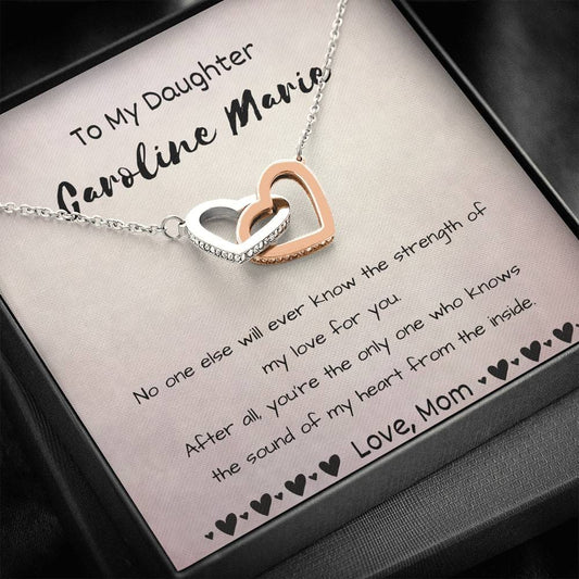 To My Daughter - No One Else - Interlocking Hearts Necklace