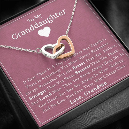 To My Granddaughter - If Ever There Is A Day - Interlocking Hearts Necklace