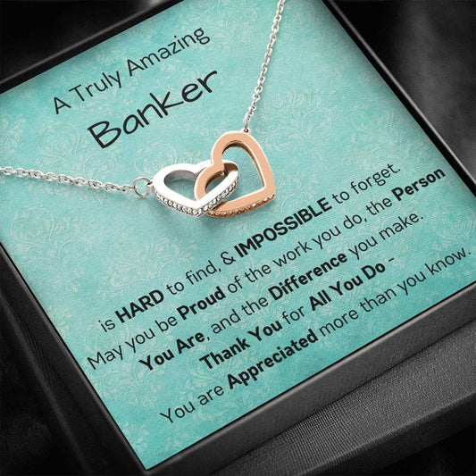 A Truly Amazing Banker - Interlocking Hearts Necklace