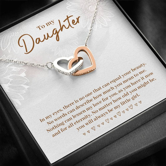To My Daughter - In My Eyes - Interlocking Hearts Necklace
