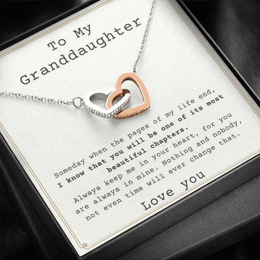 To My Granddaughter - Someday - Interlocking Hearts Necklace