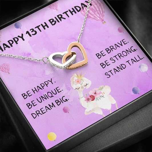 Happy 13th Birthday - Interlocking Hearts Necklace