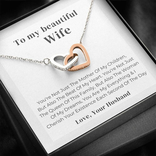 To My Beautiful Wife - You're Not Just - Interlocking Hearts Necklace