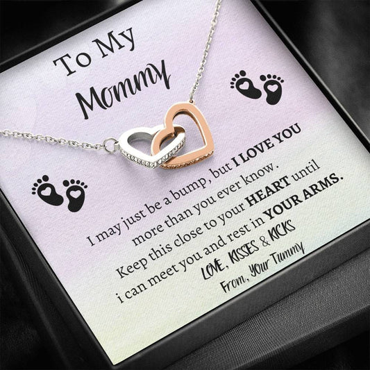 To My Mommy - I May Just Be A Bump - Interlocking Hearts Necklace