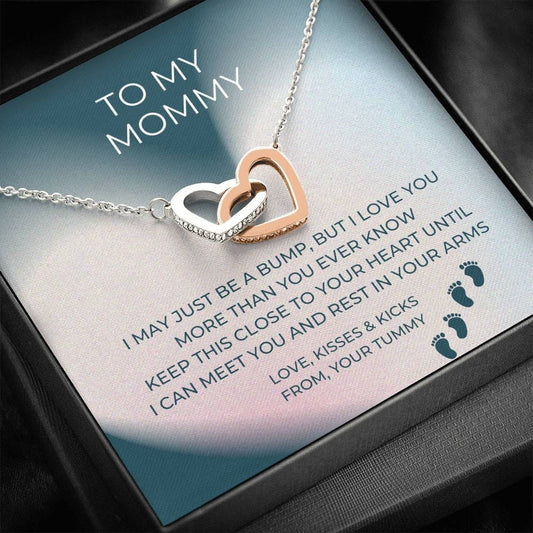 To My Mommy - I May Just Be - Interlocking Hearts Necklace
