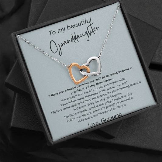 To My Beautiful Granddaughter -If Ever - Interlocking Hearts Necklace