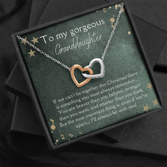 To My Gorgeous Granddaughter - If We Can't - Interlocking Hearts Necklace