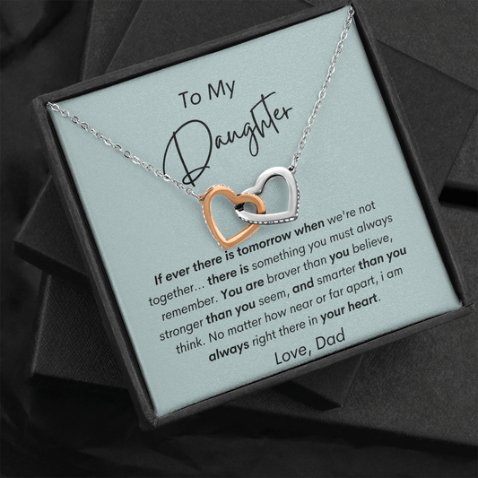 To My Daughter - No Matter - Interlocking Hearts Necklace