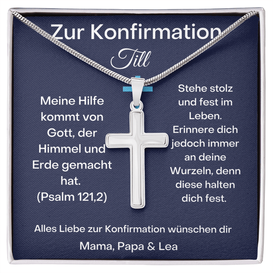 Zur Konfirmation - Artisan Crafted Cross Necklace