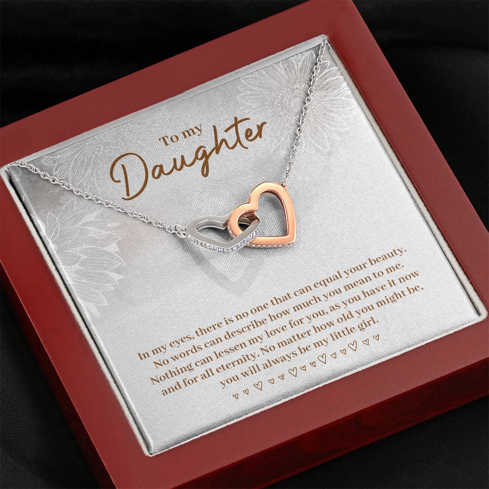 To My Daughter - In My Eyes - Interlocking Hearts Necklace