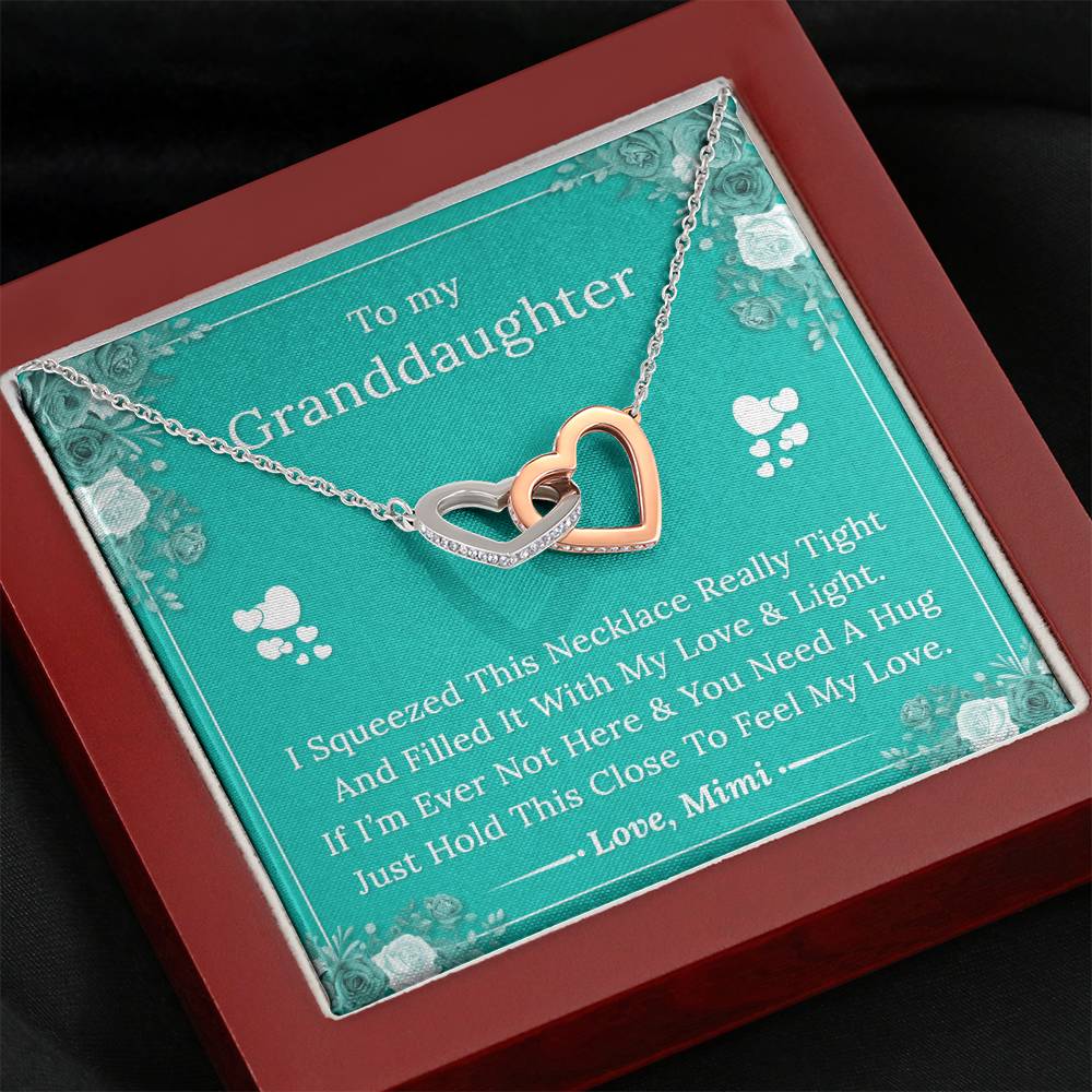 To My Granddaughter - Feel My Love - Mimi- Interlocking Hearts Necklace