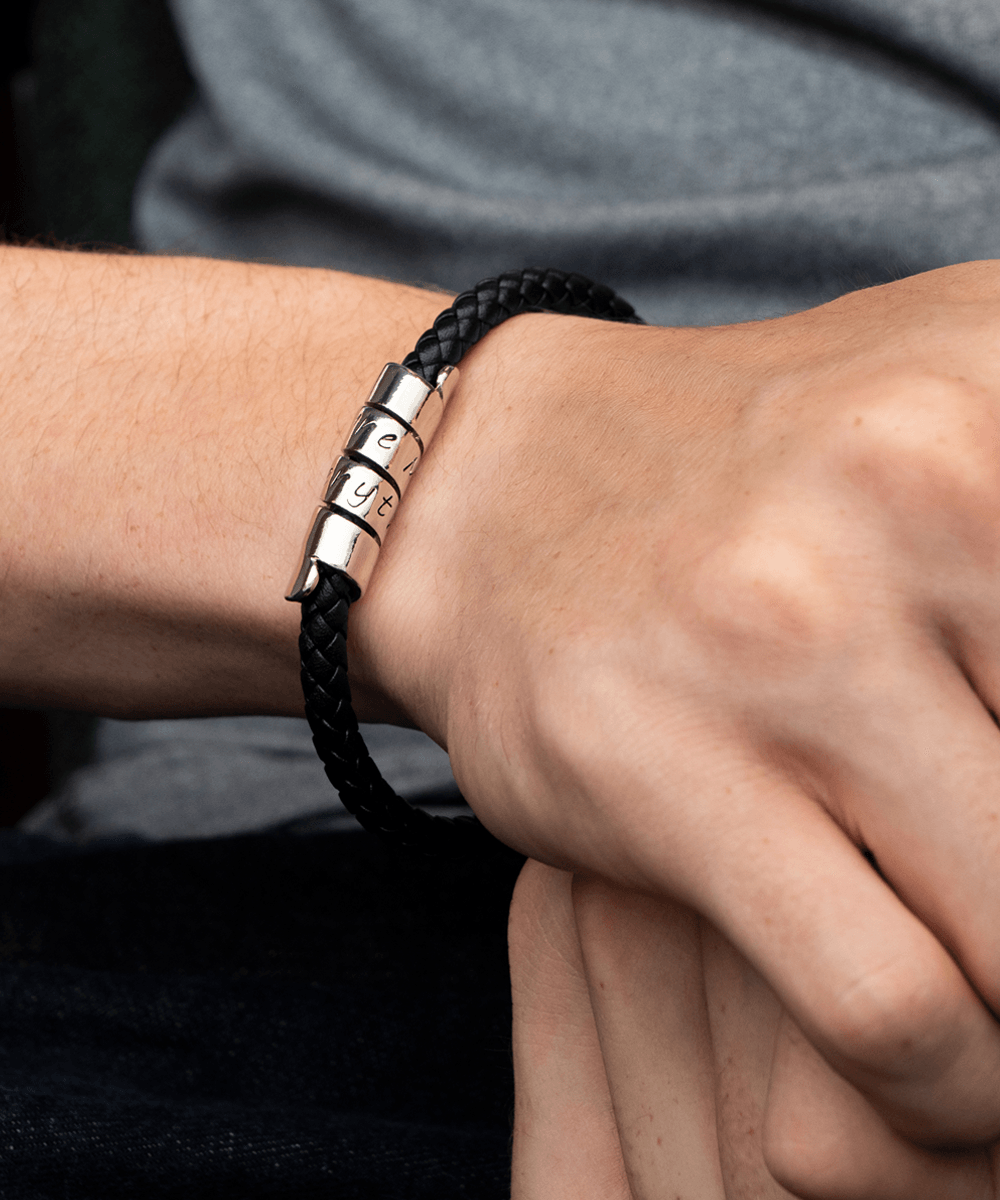 To My Step Son - Never Forget - Vegan Leather Bracelet