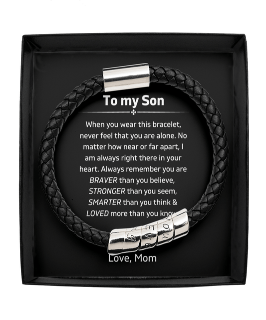 To My Son - When You Wear This Bracelet - Vegan Leather Bracelet