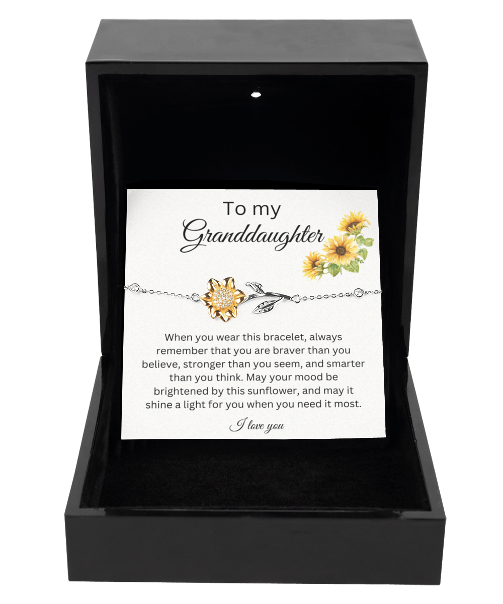 To My Granddaughter - Shine A light - Sunflower Bracelet