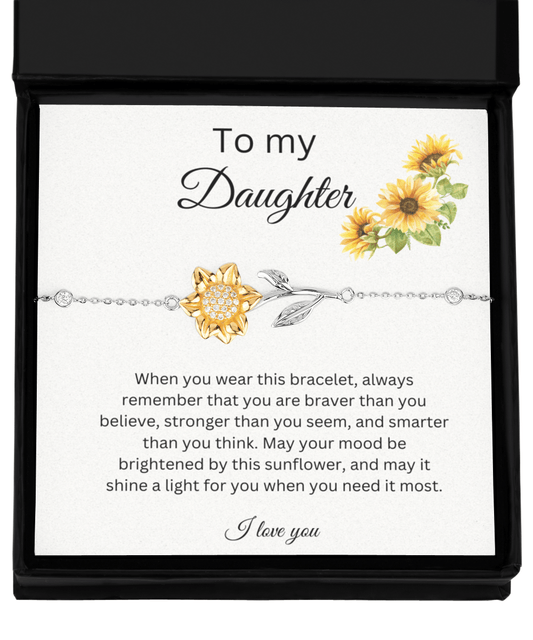 To My Daughter - Shine A Light - Sunflower Bracelet