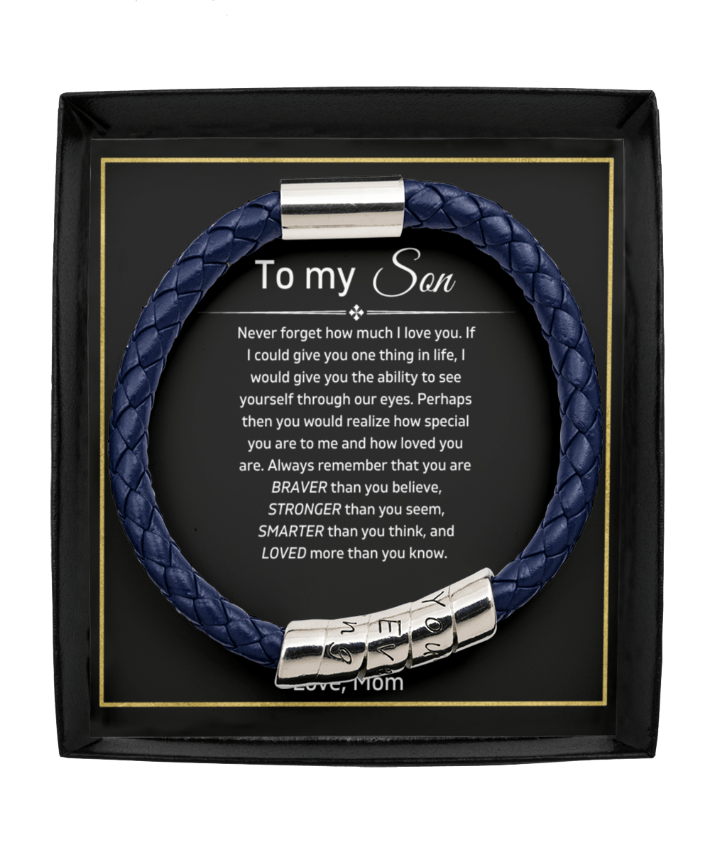 To My Son - Always Remember - Vegan Leather Bracelet