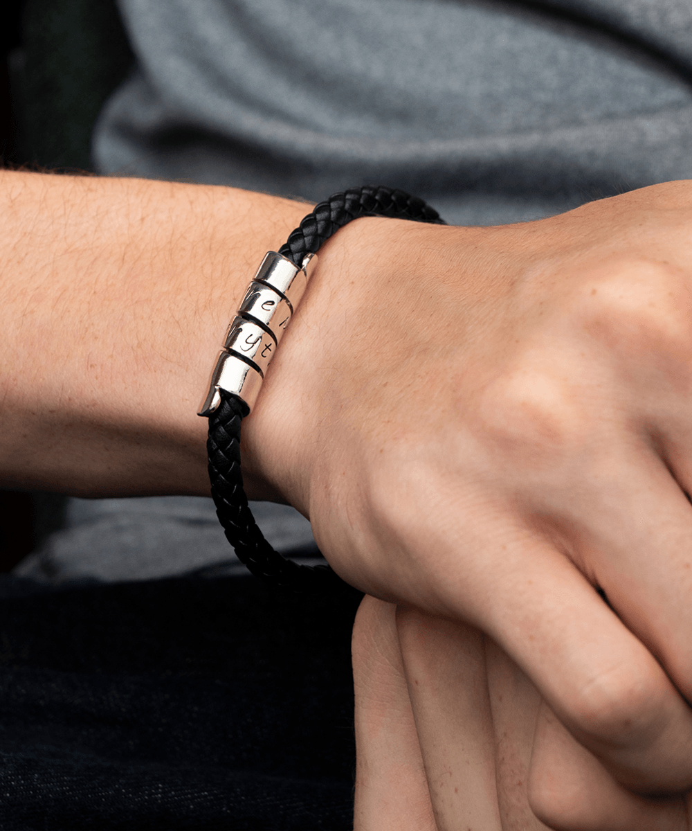 To My Wonderful Son - I'll Always Be With You - Vegan Leather Bracelet