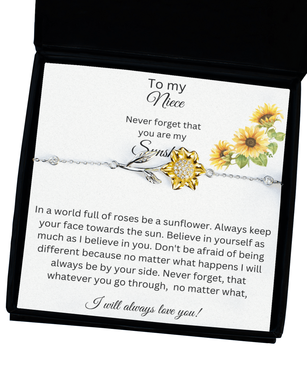 To My Niece - You Are My Sunshine - Sunflower Bracelet
