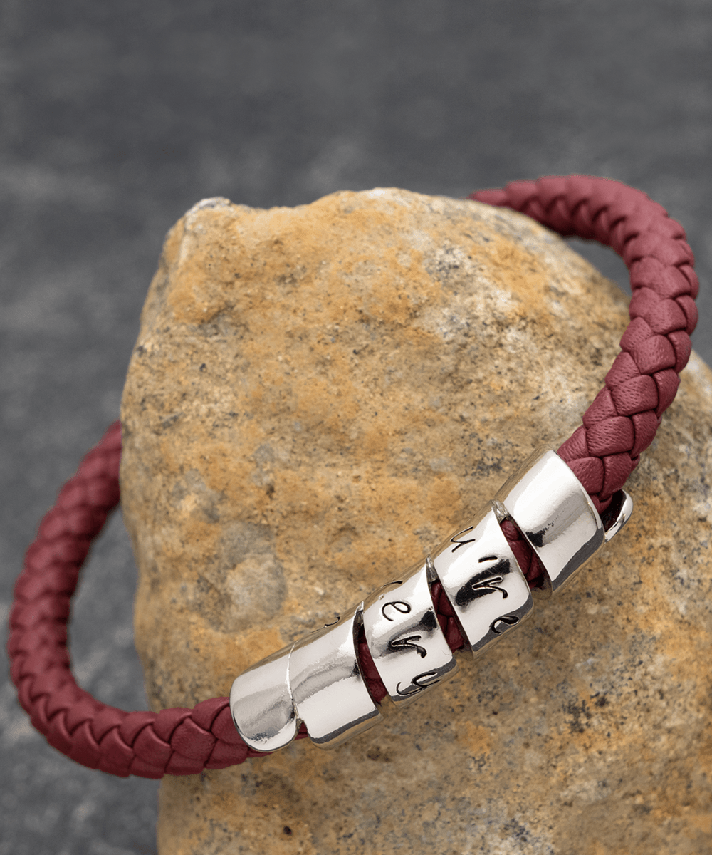 To My Son - Always Keep Me In Your Heart - Vegan Leather Bracelet