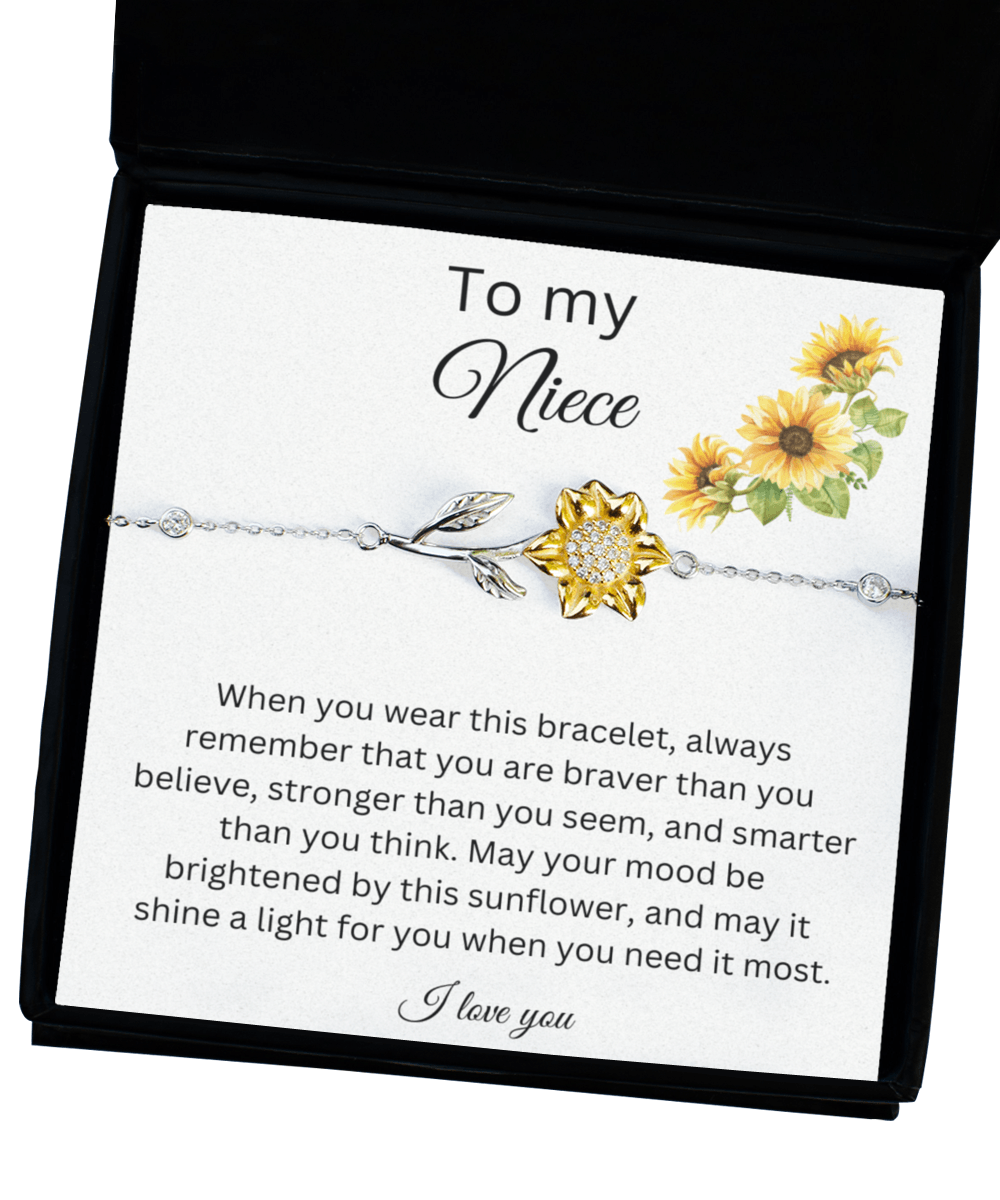 To My Niece - When You Wear This Bracelet - Sunflower Bracelet