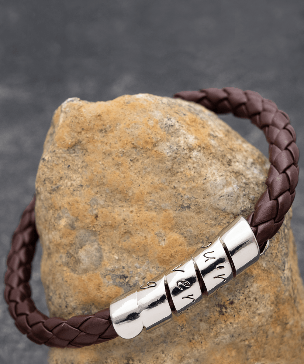 To My Wonderful Bonus Son - Gift Of Life - Vegan Leather Bracelet