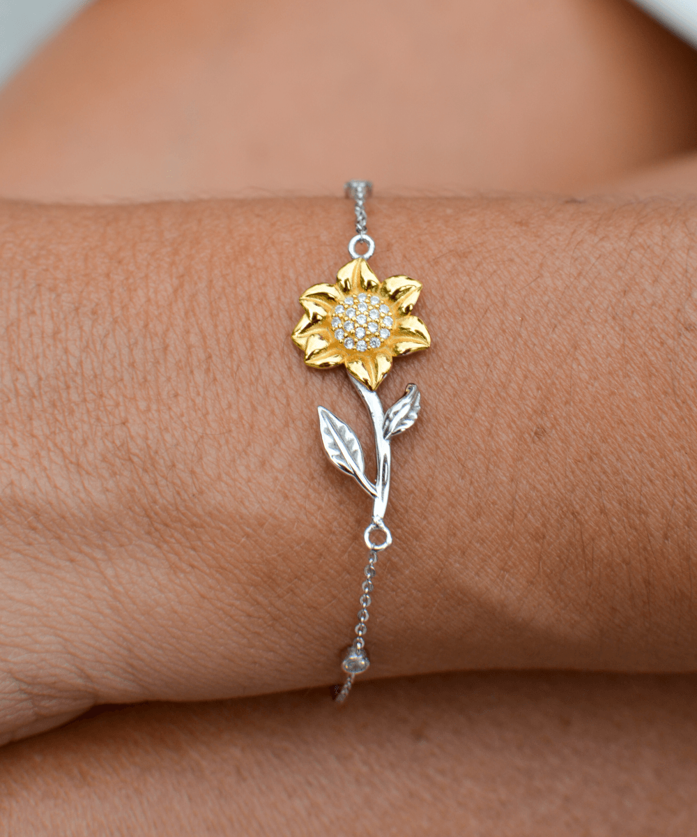 To My Bonus Daughter - Shine A Light - Sunflower Bracelet